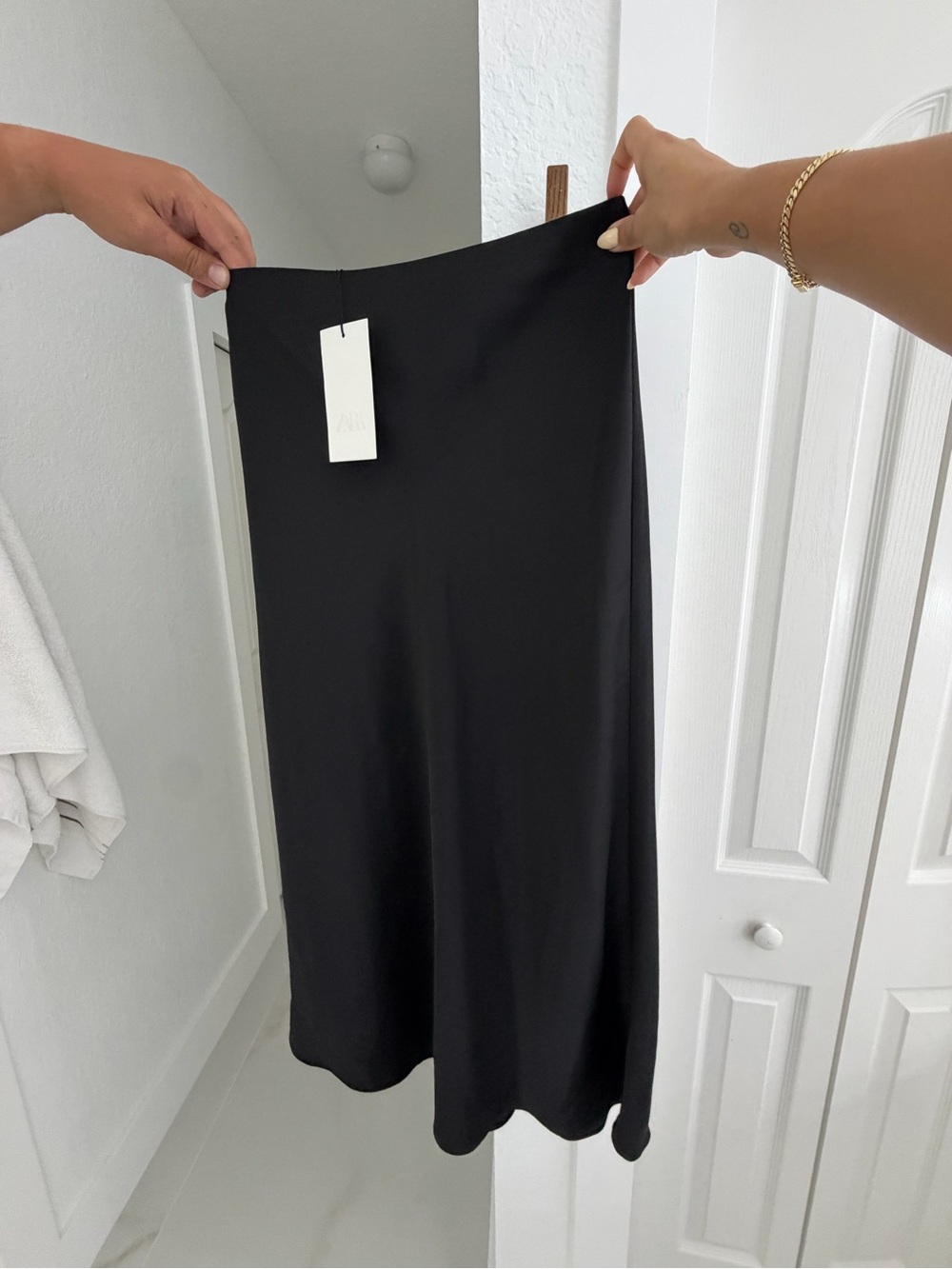 Zara Black Maxi A-Line Skirt